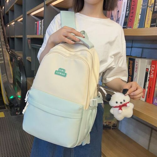 Couleur contrastée lycéen grande capacité cartable japonais décontracté simple sac à dos polyvalent petite fille fraîche campus sac à dos SHB1080