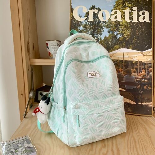 Sac d'école pour filles, sac à dos en nylon frais et léger pour lycéennes, sac à dos de grande capacité pour filles SHB3619