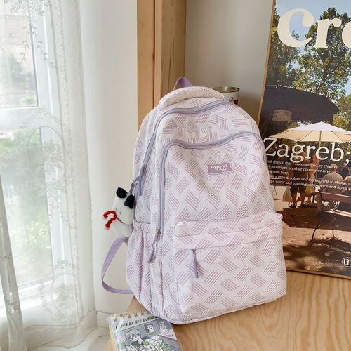 Sac d'école pour filles, sac à dos en nylon frais et léger pour lycéennes, sac à dos de grande capacité pour filles SHB3621