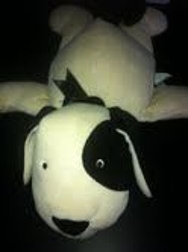 Doudou Chien Oeil Noir Et Ruban