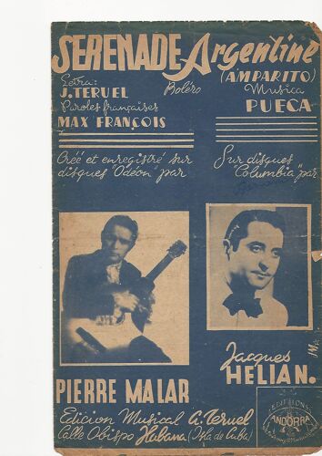 Sérénade Argentine. Pierre Malar. A 88
