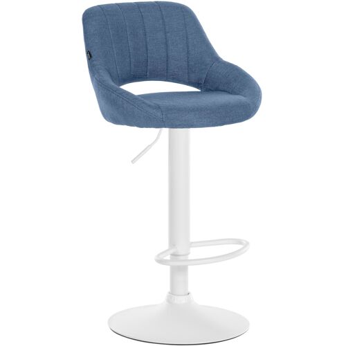Tabouret de bar en tissu ajustable pivotant tissu Bleu