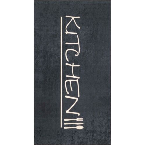 Tapis De Cuisine Anthracite Motif Kitchen 70x180