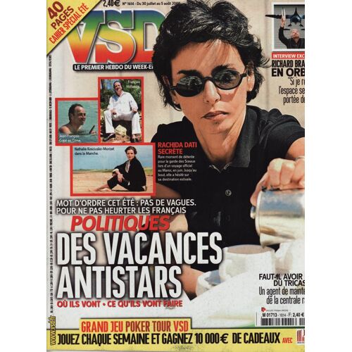 Vsd / 30-07-2008 N°1614 : Rachida Dati (1p) - Laure Manaudou (1p) - Charles Branson (4p)