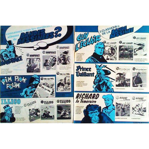 Publicité Ancienne Issue De La Revue Mickey D'août 1974 Pour Les Bandes Dessinées (Bd) De La Collection Hachette : Mandrake, Pim Pam Poum, Illico, Guy L'éclair, Prince Vaillant, Richard Le Téméraire