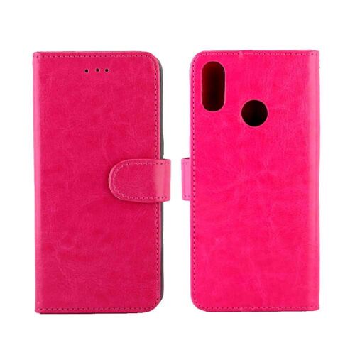 Flip Étui Pour Realme 3 Bicelle Titulaire De La Carte Fermeture Magnétique Antichoc Cuir Pu - Rose Rouge
