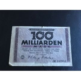 Notgeld - Billet De Necessité - 100 Millarden Mark - Stadt Herne - 1923
