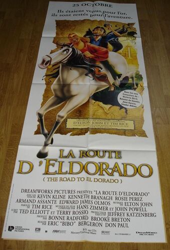 La Route D'eldorado - Pré Affiche Pantalon Originale De Cinéma - Format 60x160 - De Bibo Bergeron Avec Les Voix De Victoria Abril, José Garcia, Antoine De Caunes - Année 2000