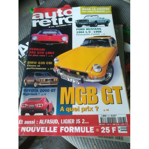 Auto Retro 213 De 1998 Ford Mustang 964 1/2,Ferrari 250 Gto,Toyota 2000 Gt,Alfasud,Mgb Gt,Transam,Bmw 635 Csi
