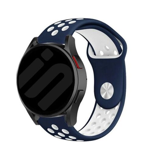 Bracelet De Style Sportif Phonecare Compatible Avec Samsung Galaxy Watch Fe - Bleu Foncé / Blanc