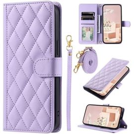 Compatible Avec Samsung Galaxy S23 Coque Cuir Portefeuille Etui Folio Magnetique Housse Stand Antichoc Avec Fentes De Cartes Support Fonction-Violet