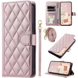 Compatible Avec Samsung Galaxy S23 Coque Cuir Portefeuille Etui Folio Magnetique Housse Stand Antichoc Avec Fentes De Cartes Support Fonction-Or Rose