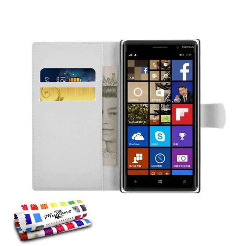 Etui A Rabat Nokia Lumia 830 Folio Blanc Eco-Cuir (Pu)