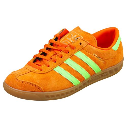 Chaussures Adidas Hamburg Unisexe Baskets En Daim Et Synthétique Orange Vert