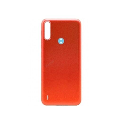 Vitre arrière (cache batterie) avec adhésif pour Motorola Moto E7i Power Rouge + Logo