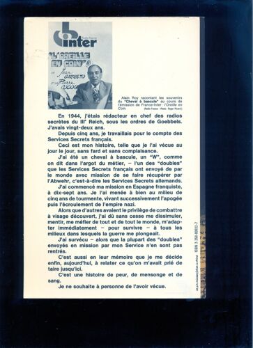 Le Cheval A Bascule.Memoires D'un Agent Double