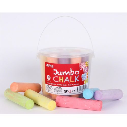 Apli Pot De 20 Craies Géantes Couleurs Assorties