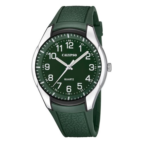 Montre Homme Calypso Caoutchouc Vert Foncé Calypso Montre-Bracelet Analogique Uk5843/3