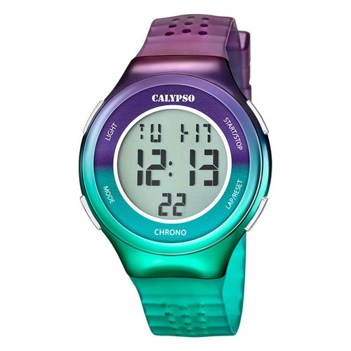 Montre Femme Calypso Caoutchouc Violet Bleu Turquoise Montre-Bracelet Numérique Calypso Uk5841/2