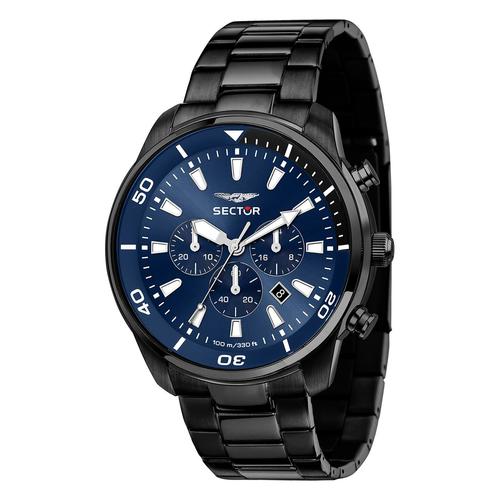 Montre Homme Sector Chrono Bracelet Acier Inoxydable Noir Use73602016