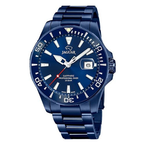 Montre Homme Jaguar Acier Inoxydable Bleu Jaguar Montre-Bracelet Pro Diver Uj987/1