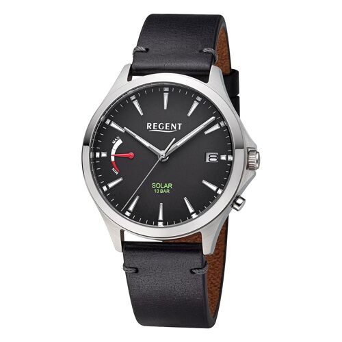 Montre Solaire Homme Regent Bracelet Cuir Analogique Noir Urf1550