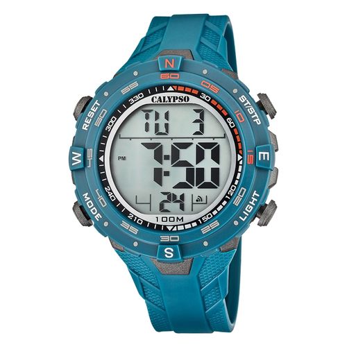 Montre Pour Hommes Calypso En Caoutchouc Bleu Clair Montre-Bracelet Numérique Calypso Uk5838/2