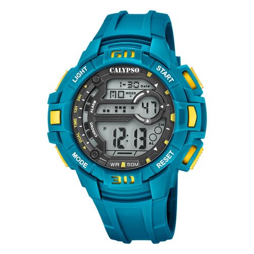 Montre Pour Hommes Calypso En Caoutchouc Bleu Clair Montre-Bracelet Numérique Calypso Uk5836/2