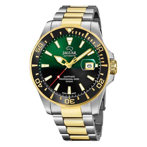 Jaguar Montre Homme Acier Inoxydable Argent Or Jaguar Pro Diver Montre-Bracelet Uj887/4