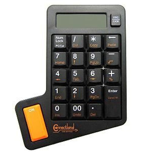 Connectland CL-PAVE-LK-10C-BK - Calculatrice / clavier - USB - 12 chiffres - pile, câble USB
