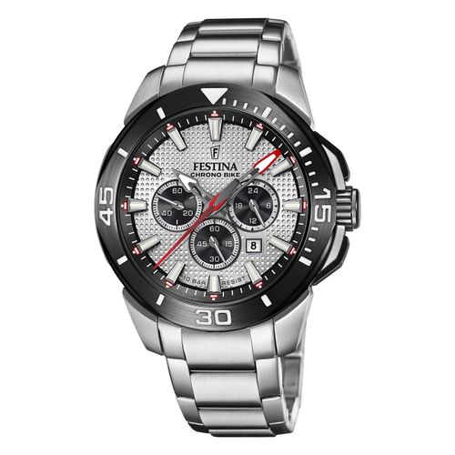 Montre Homme Festina Acier Inoxydable Argent Festina Montre-Bracelet Chrono Vélo Uf20641/1