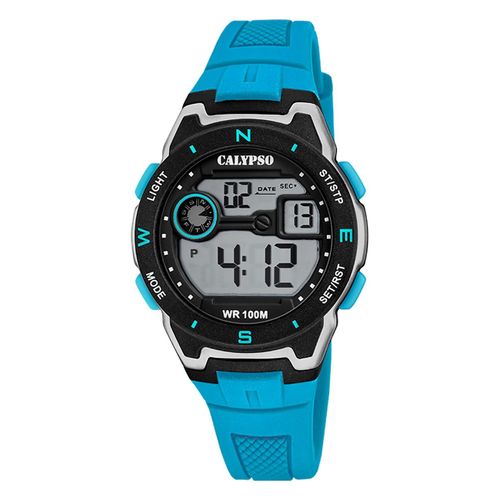 Montre Pour Hommes Calypso En Caoutchouc Bleu Clair Montre-Bracelet Numérique Calypso Uk5853/1