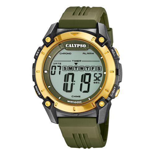Montre Pour Homme Calypso En Plastique Vert Montre-Bracelet Numérique Calypso Uk5814/1