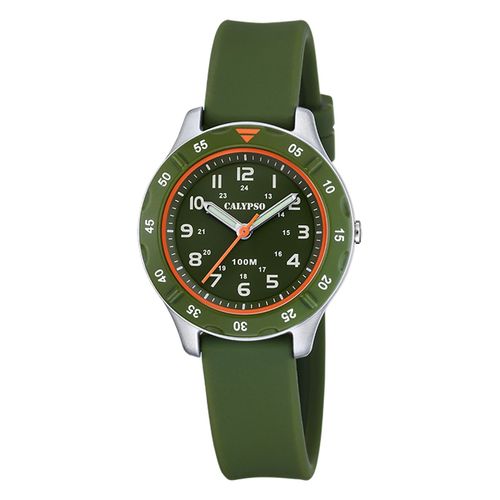 Montre Pour Enfants Calypso En Caoutchouc Vert Montre-Bracelet Junior Calypso Uk5847/2