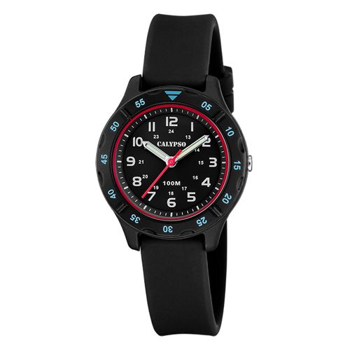 Montre Pour Enfants Calypso En Caoutchouc Noir Montre-Bracelet Junior Calypso Uk5847/4