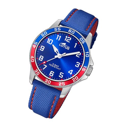 Lotus Youth Watch Sport 18787/1 Montre En Cuir Junior Bleu Rouge Ul18787/1