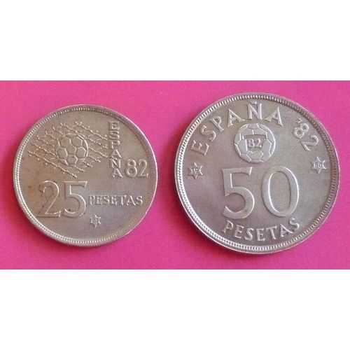 Espagne Lot De 2 Pièces De 1980 ( 25 Et 50 Pesetas)