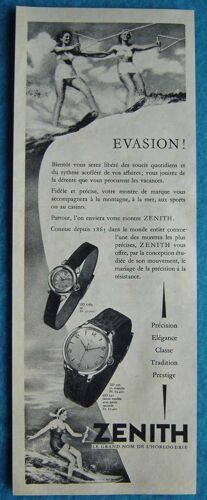 Publicité Papier - Montre Zenith De 1956