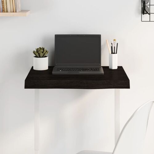vidaXL Dessus de table marron foncé bois chêne massif traité
