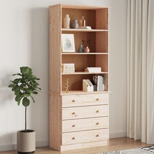 Vidaxl Bibliothèque Avec Tiroirs Alta 77x35x186,5cm Bois Massif De Pin