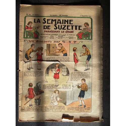 La Semaine De Suzette 13 Septembre 1934.Un Discours Par T.S.F.