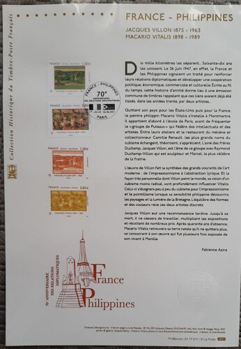 Document Philathelique - France - Philippines (Jacques Villon , Macario Vitalis)- 26/06/2017