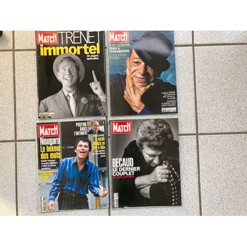 Lot De 4 Paris Match Special Adieux (Trenet/Salvador/Nougaro/Becaud)