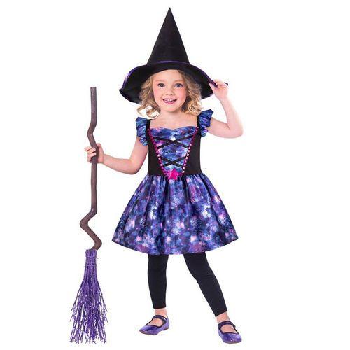 Déguisement Petite Sorcière En Tissu Recyclé Fille - Taille: 6 - 8 Ans (128 Cm)