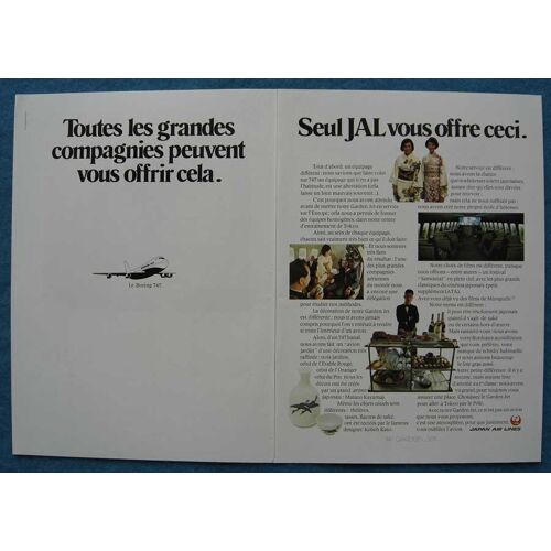 Publicité Papier - Japan Air Lines, J A L, Boeing 747 De 1972