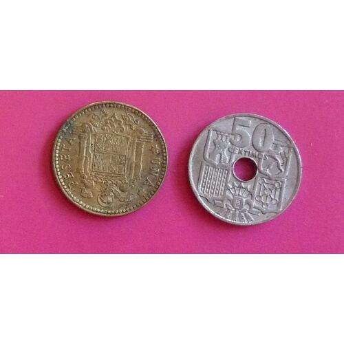 Espagne Lot De 2 Pièces De 1963 (0.50 Et 1 Peseta)