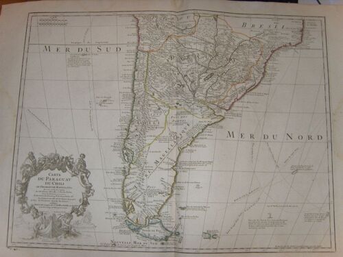 Carte Du Paraguay Du Chili, Du Detroit De Magellan