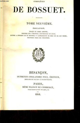 Histoire Du Bossuet Tome 1 A 20