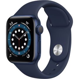 Apple Watch Series 6 (GPS) - Boitier 40 mm aluminium bleu avec bracelet sport bleu marine