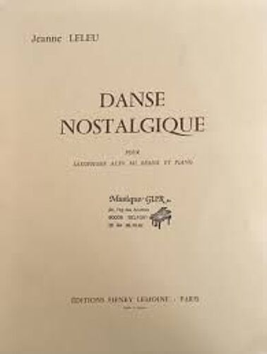 Danse Nostalgique Pour Saxophone Alto Et Piano
